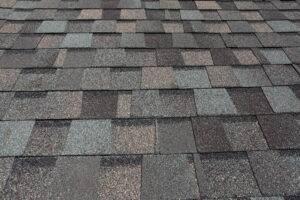 A newly installed composition asphalt shingle roof.